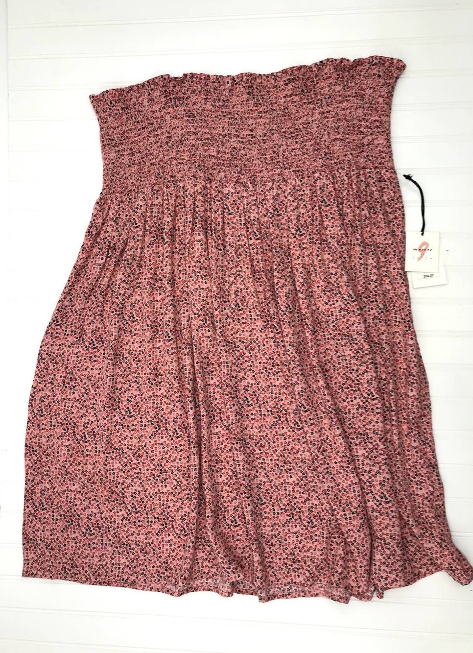The Nines by Hatch Pink Floral Smocked Midi Skirt Plus Size XXL